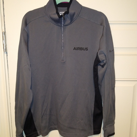 Nike Golf Dri-Fit Quarter Zip Pullover Men's sz Medium Airbus Logo.